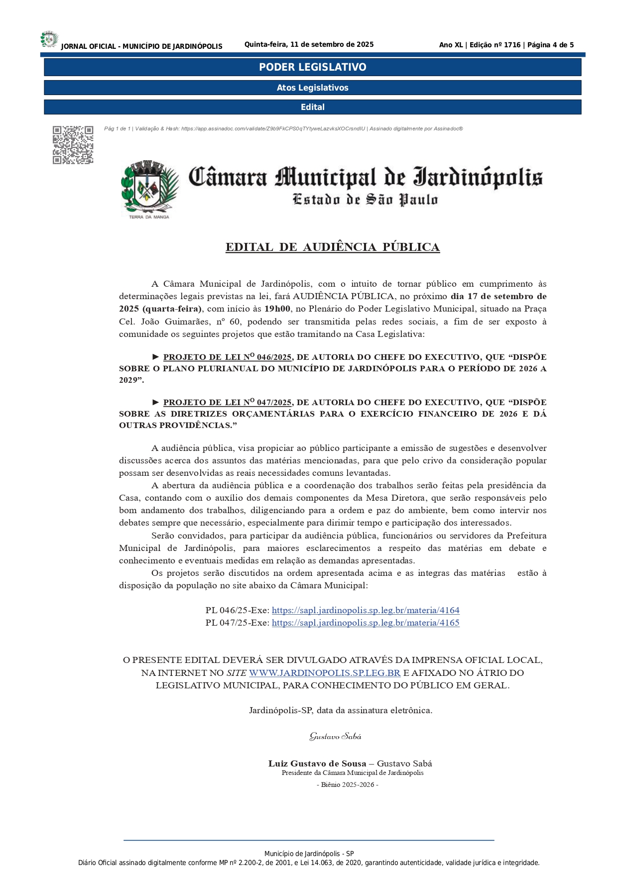 EDITAL DE AUDIÊNCIA PÚBLICA